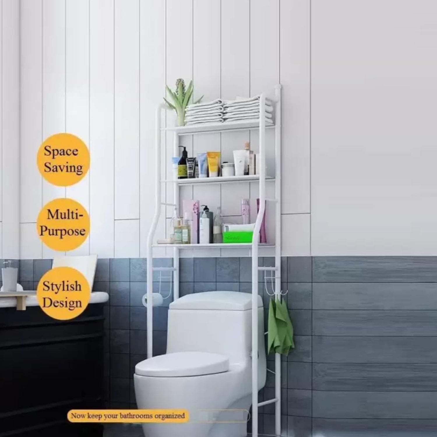 Multi-Layer The Toilet Storage Rack Metal | Bathroom Shelf Space Saving Organizer for Laundry Room Wash Basin Floor Stand Multi-Layer The Toilet Storage Rack Metal | Bathroom Shelf Space Saving Organizer for Laundry Room Wash Basin Floor Stand